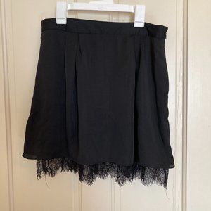 Gap Lace Trim Black Mini Skirt